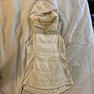 Northface cream hooded vest.